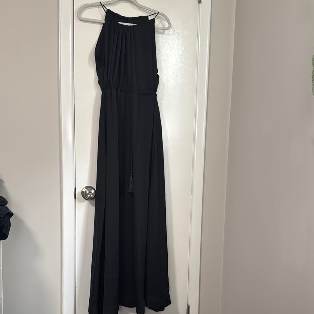 H&M Black Sleeveless Halter Maxi Dress